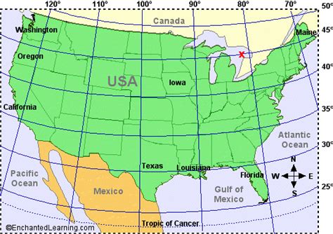 United States Map Showing Latitude And Longitude Map Of World