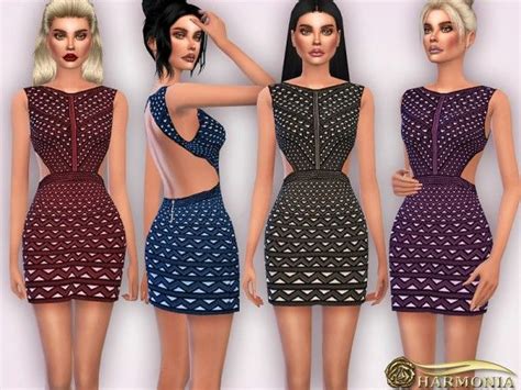 The Sims Resource Cut Out Bodycon Dress By Harmonia Sims 4 Downloads