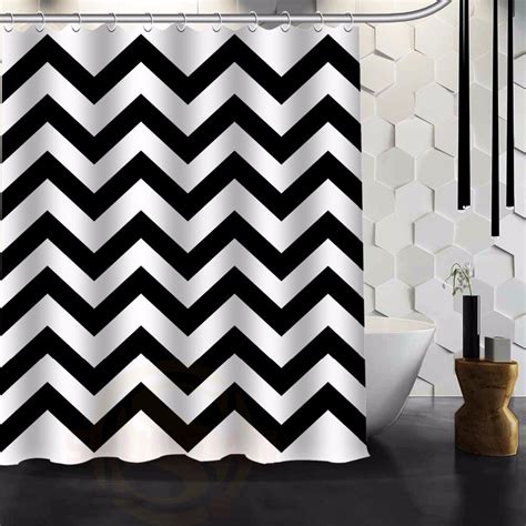 Fashion Zebra Stripe Black And White Bath Curtain Shower Curtains