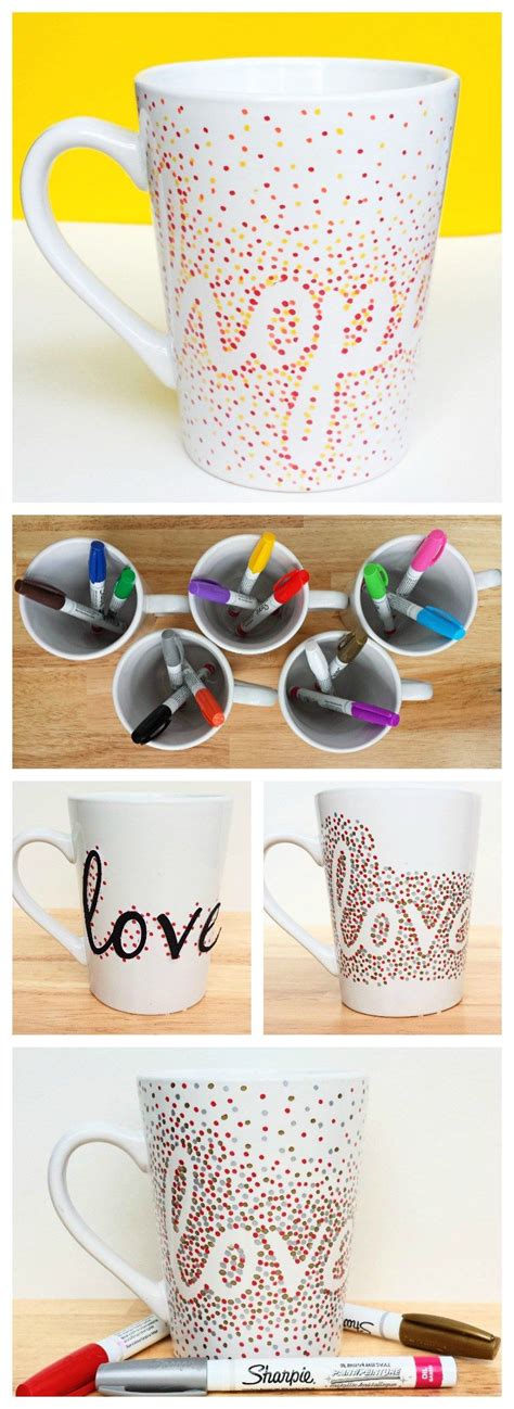 Diy Dotted Sharpie Mugs Using Dollar Store Mugs Sharpie Crafts