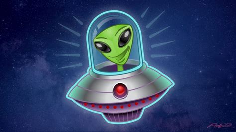 Alien Ufo Character Illustration Rob Knapp Design