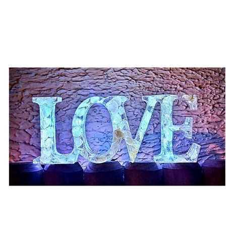 Resin Light Up Love Sign Love Flower Decorations Resin Love Etsy In