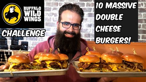 10 Massive Double Cheeseburger Eating Challenge At Buffalo Wild Wings