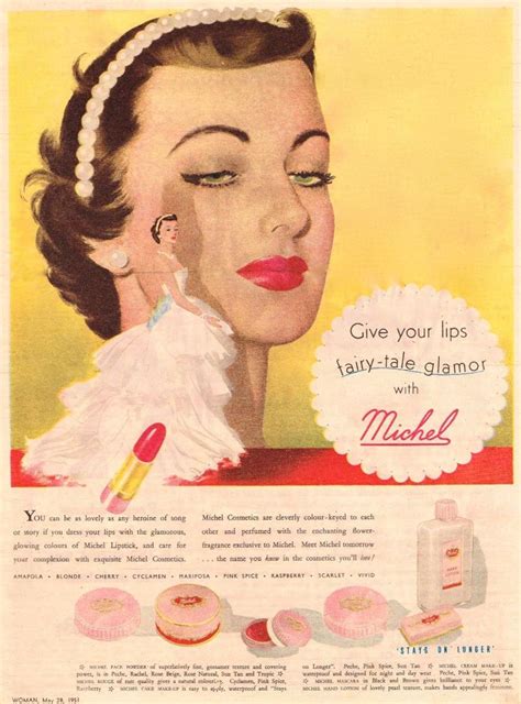Michel Cosmetics Ad Art By Nell Wilson 1951 Vintage Makeup Ads