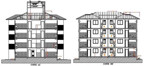 Apartment Section Drawing Cad File Cadbull