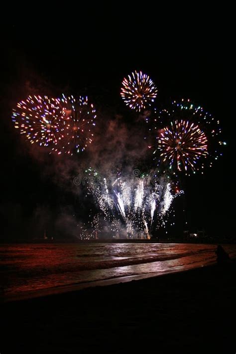 Fireworks From The Beach Stock Photo Image Of Bright 6376424