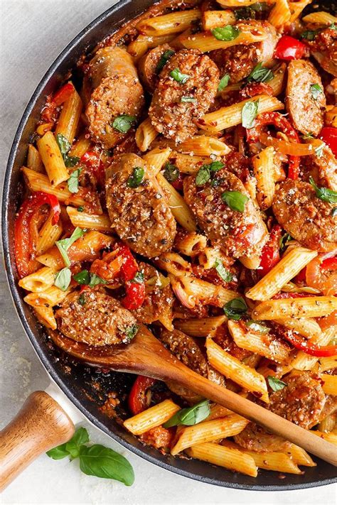 I use smoked sausage to make it fast, since it's already fully cooked. 20-Minute Sausage Pasta Skillet | Sausage pasta recipes ...
