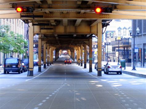 Elevated Train Tracks In Chicago Downtown Stock Image Image Of