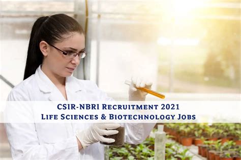 Csir Nbri Recruitment 2021 Life Sciences Biotechnology Project Jobs