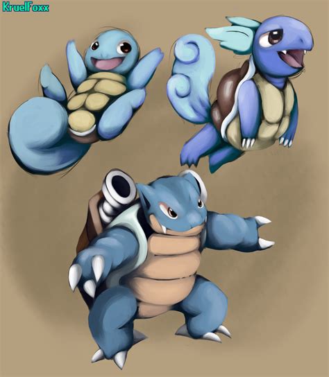 Squirtlewartortleblastoise By Kruelfoxx On Deviantart