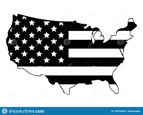 Karte Staaten Von Amerika Mit Flaggenverpackung Usa Wir Amerikaner