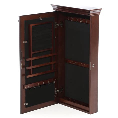 Rosalind Wheeler Cheetham Wall Mount Jewelry Armoire With Mirror