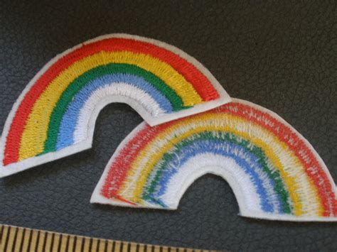 Small Rainbow Iron On Patches Embroidered Appliques 6 Each Iron On