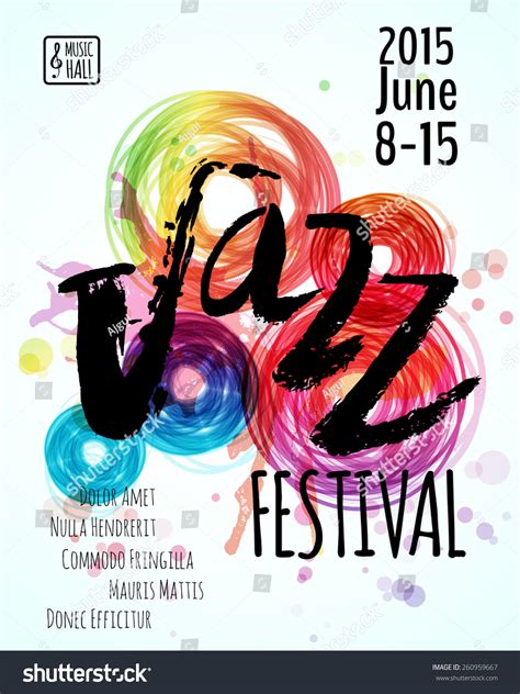 Jazz Blues Music Festival Poster Background Template Hand Drawn
