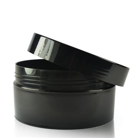 200ml Black Plastic Cosmetic Jar With Lid Uk