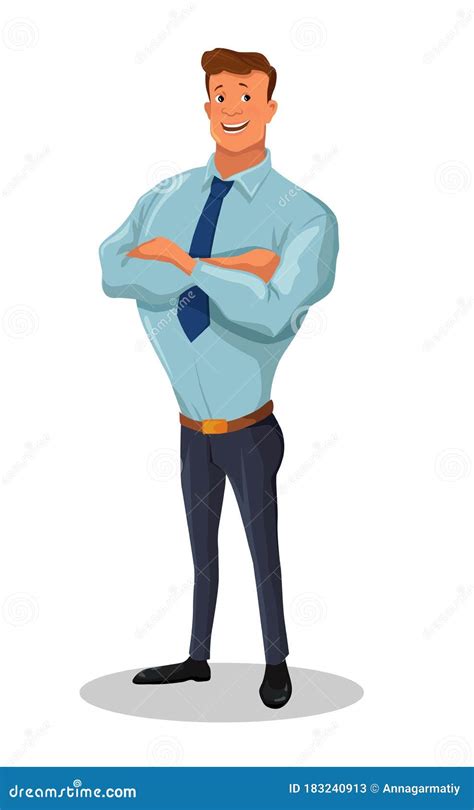 Cartoon Man With Crossed Arms Stock Vector Illustration Of