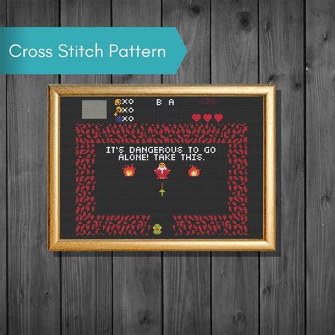 Its Dangerous To Go Alone Take This Cross Stitch Pattern Etsy