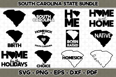 South Carolina State Svg Bundle 12 Designs South Carolina Etsy