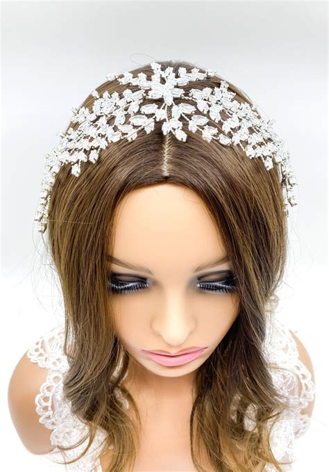 Rhinestone Crystal Headpiece Crystal Bridal Headpiece Bridal Etsy