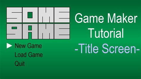 Game Maker Tutorial Title Screen And Menu System Youtube