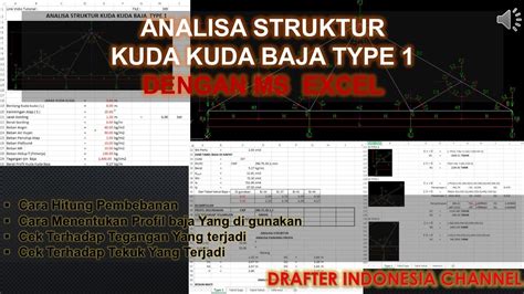 Drafter Indonesia Channel Analisa Struktur Kuda Kuda Baja Type Dengan Ms Excel