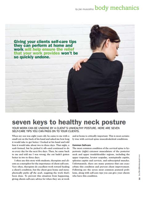 Article Seven Keys To Healthy Neck Posture Learn Muscles