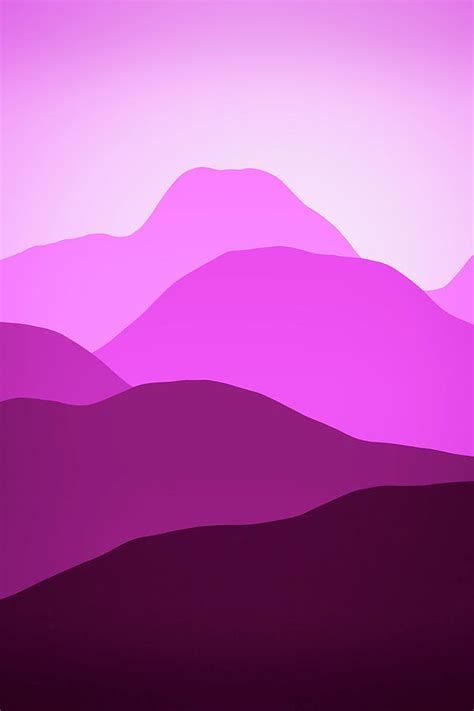 Abstract Pink And Purple Mountain Dream Landscape Digital Art By