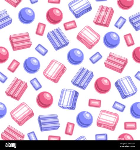 Vector Bubble Gum Seamless Pattern Square Repeating Bubblegum