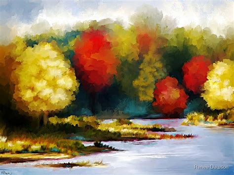 Autumn Landscape Abstract Art By Renee Dawson Redbubble