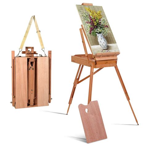 Tangkula Wooden Folding French Easel Portable Art Easel With Sketch