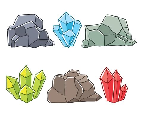Hand Drawn Mineral Stone Vector Vector Art And Graphics