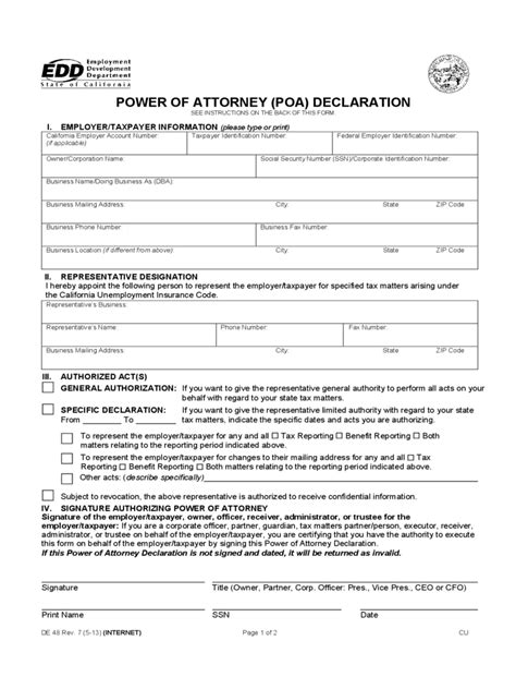 Free Printable California Durable Power Of Attorney Form Two Agents