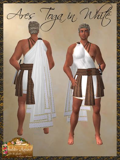 Second Life Marketplace Goddess Ares Toga In White