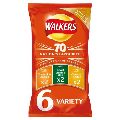 Walkers Limited Edition Variety Crisps 6x25g Multipack Crisps