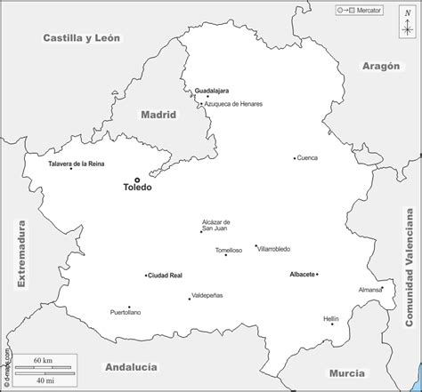 Castilla La Mancha Mapa Gratuito Mapa Mudo Gratuito Mapa En Blanco