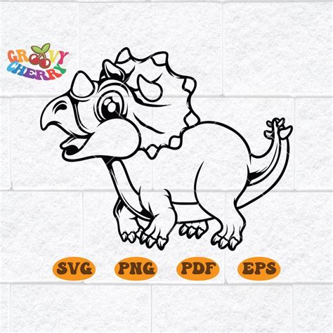 Triceratops Dinosaur Svg File Triceratops Svg Dinosaur Png Etsy