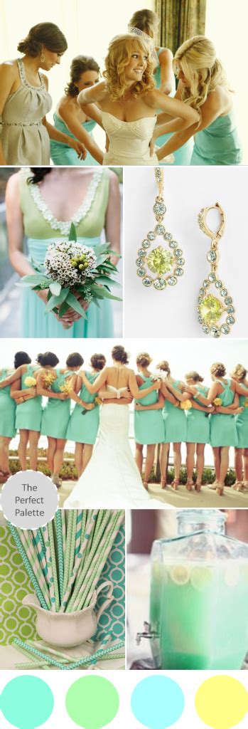 You may have a green that needs less adjustment than a blue that you have, or vise versa the easiest way for me, would be to start with a blue that looks like this or you can add whatever blue you. Wedding Colors I Love: Shades of Mint, Green, Aqua ...