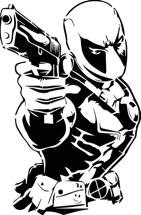 Printable Deadpool Stencil Cricut Vector Svg Dxf Pdf Template Etsy
