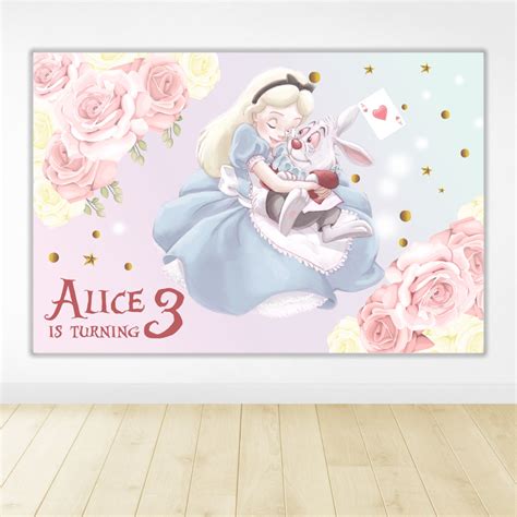 Alice In Wonderland Backdrop Alice Birthday Backdrop Alice Etsy