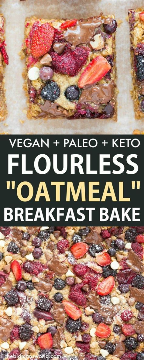 Low carb oatmeal is very easy to customize to your tastes; Vegan Oatmeal Breakfast Bake (Paleo, Keto option) | Recipe ...