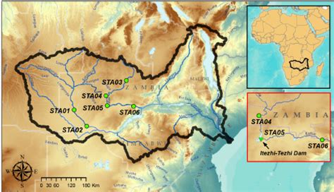 This small reserve was established in 1972 with the idea of having representative wildlife species from zambia. Map of the Zambezi River basin; the solid black line ...