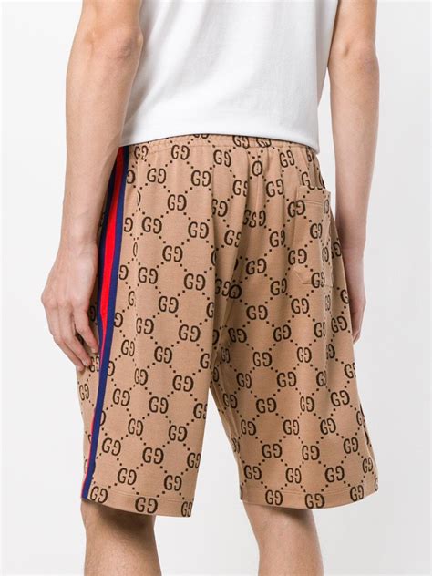 Gucci Cotton Gg Jacquard Shorts In Brown For Men Lyst