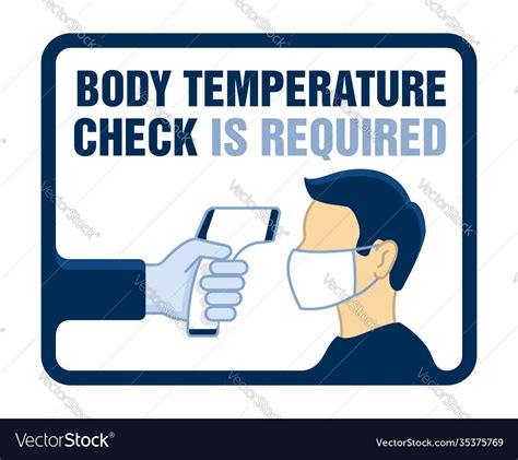 Body Temperature Check Warning Sign Royalty Free Vector