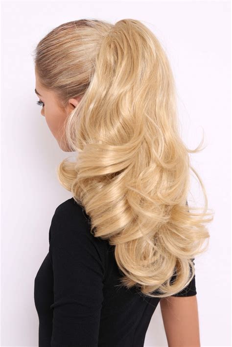 Long Blonde Curly Synthetic Ponytail Best Wigs Online Sale