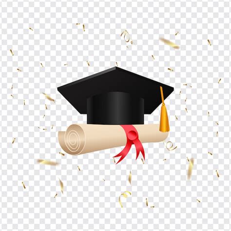 Premium Vector Graduation Cap And Diploma Scroll On Transparent