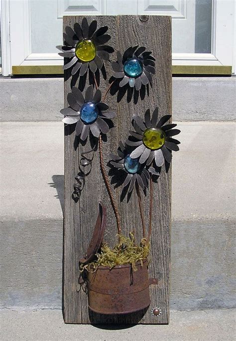 Rustic Floral Wall Arthome Decor Flower Wall Hanging Metal Art