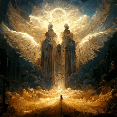 Angels Welcoming A Soul To Heaven Midjourney Arte Alien Angel