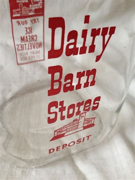 Vintage Gallon Milk Bottle Dairy Barn Stores Try Our Ice Cream Novelties