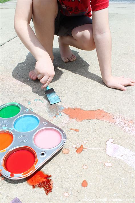 Homemade Fizzy Sidewalk Chalk Paint Messy Little Monster