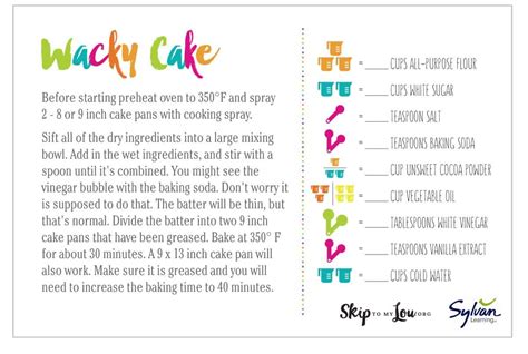 We did not find results for: Wacky Cake Recipe {printable math recipe cards} | Skip To ...